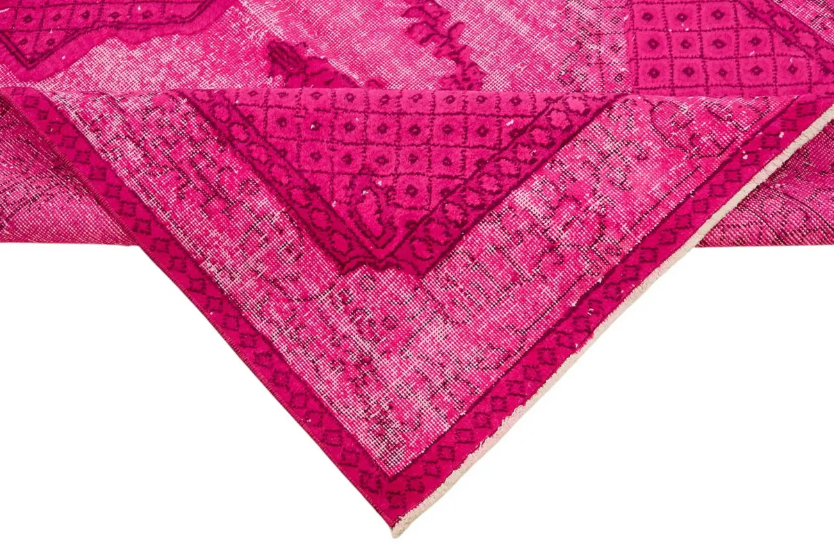 Oyma Pembe Pamuk Üzerine Yün El Dokuma Kilim-143x280 - Görsel 6