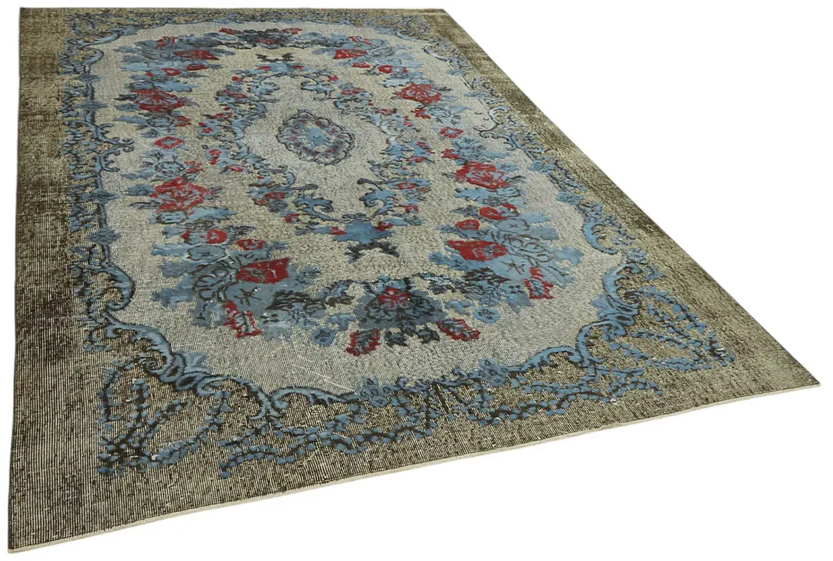 Oyma Mavi Pamuk Üzerine Yün El Dokuma Kilim-195x300 - Görsel 2