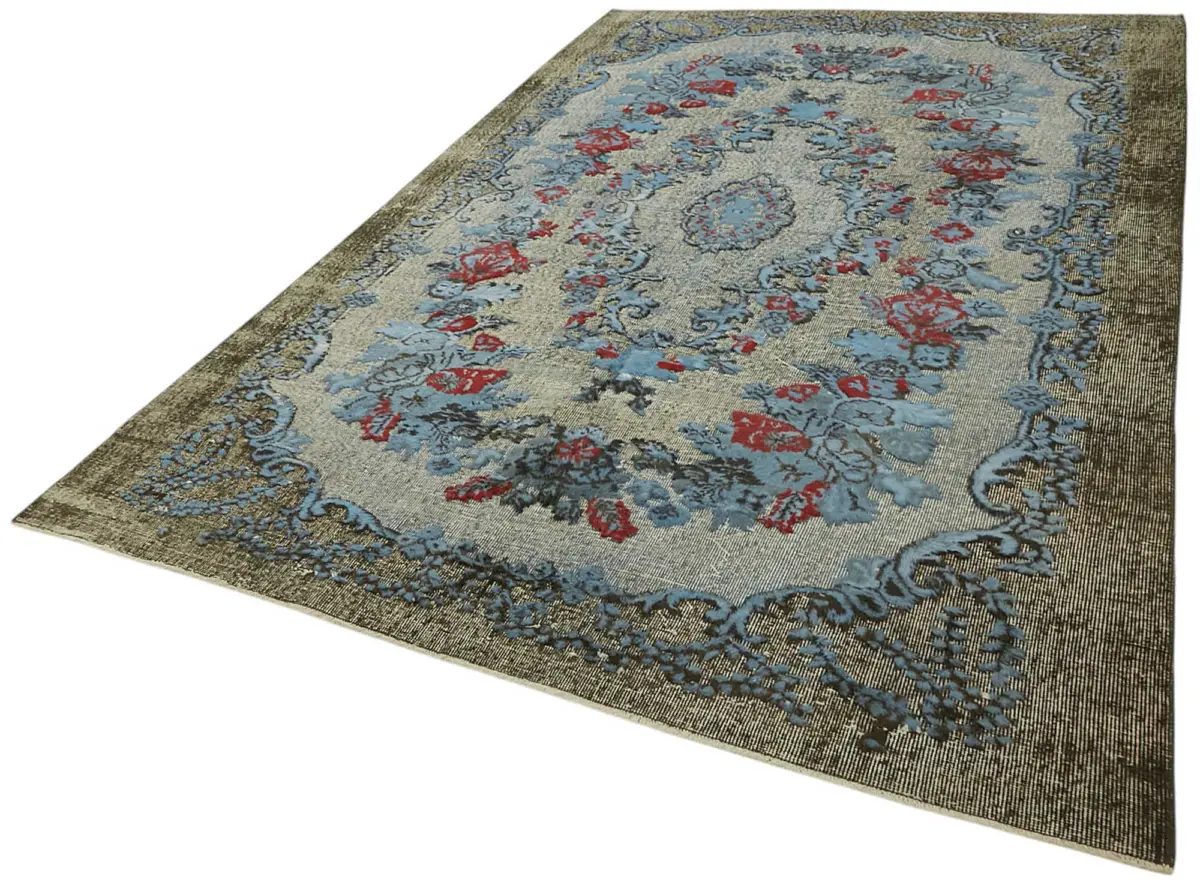 Oyma Mavi Pamuk Üzerine Yün El Dokuma Kilim-195x300 - Görsel 3