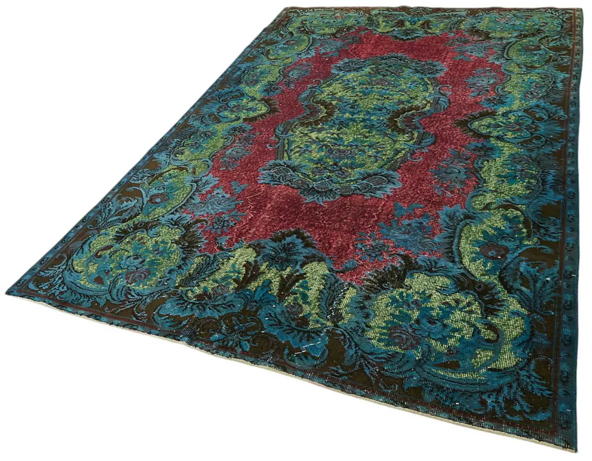 Oyma Mavi Pamuk Üzerine Yün El Dokuma Kilim-183x295 - Görsel 3