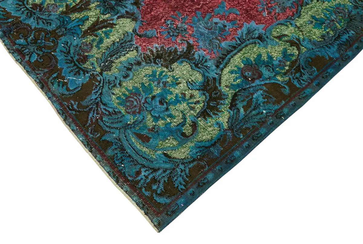 Oyma Mavi Pamuk Üzerine Yün El Dokuma Kilim-183x295 - Görsel 4