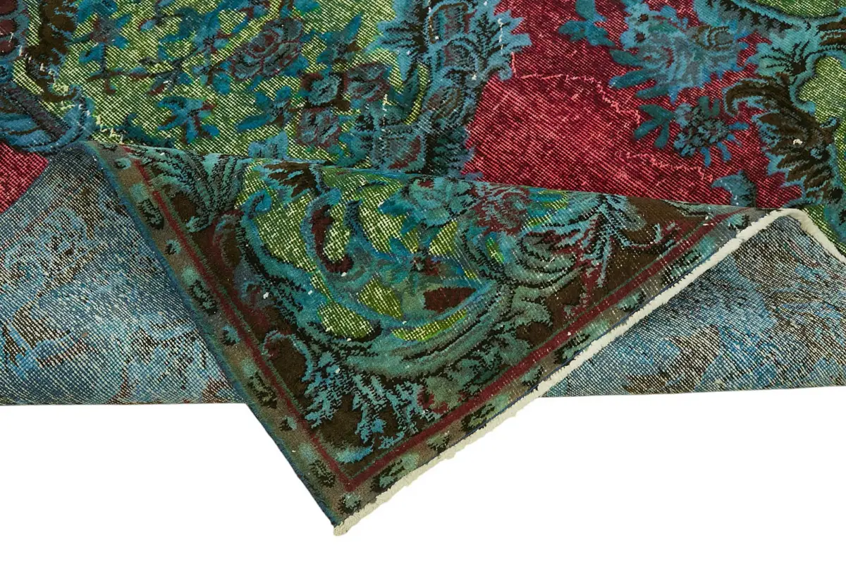 Oyma Mavi Pamuk Üzerine Yün El Dokuma Kilim-183x295 - Görsel 6
