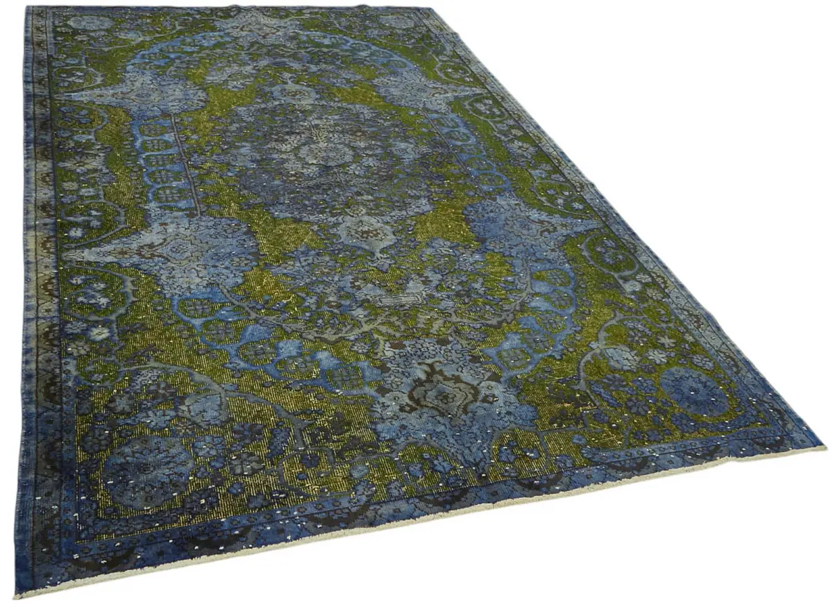 Oyma Mavi Pamuk Üzerine Yün El Dokuma Kilim-192x310 - Görsel 2