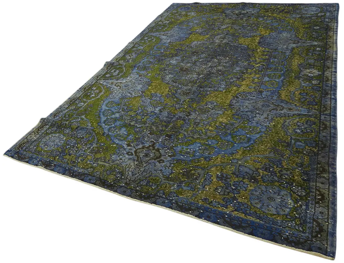 Oyma Mavi Pamuk Üzerine Yün El Dokuma Kilim-192x310 - Görsel 3