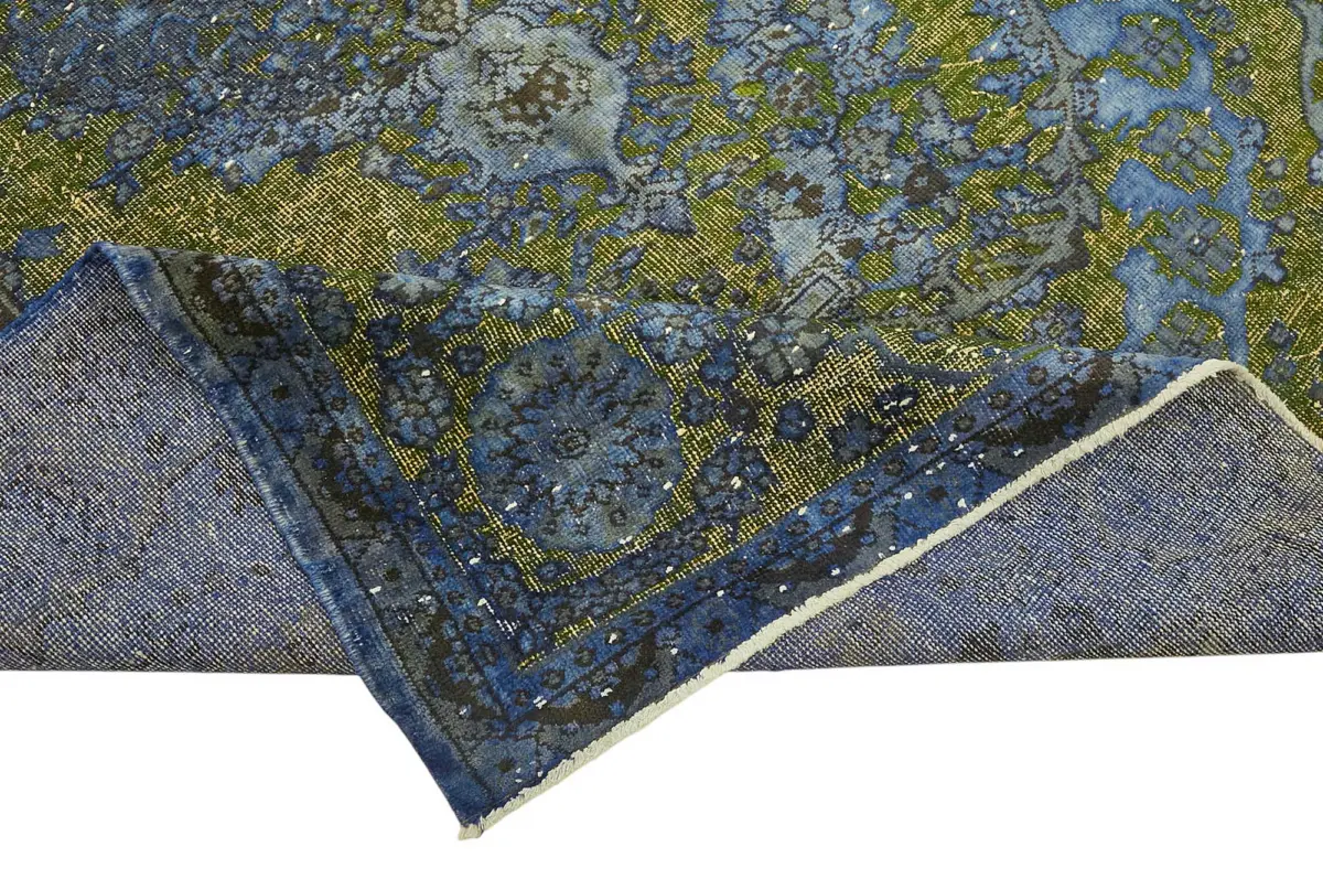 Oyma Mavi Pamuk Üzerine Yün El Dokuma Kilim-192x310 - Görsel 6