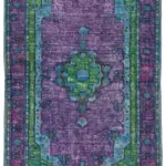Oyma Mor Pamuk Üzerine Yün El Dokuma Kilim-173x276