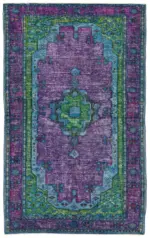 Oyma Mor Pamuk Üzerine Yün El Dokuma Kilim-173x276