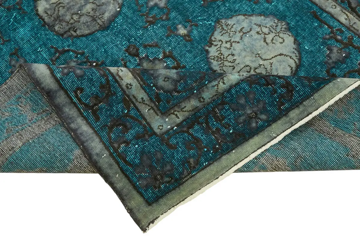 Oyma Mavi Pamuk Üzerine Yün El Dokuma Kilim-148x248 - Görsel 6