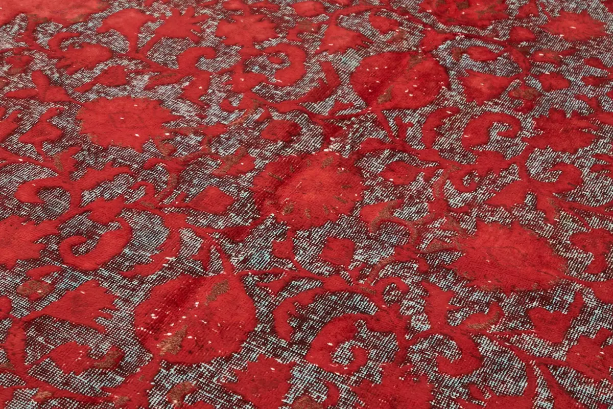 Oyma Kırmızı Pamuk Üzerine Yün El Dokuma Kilim-171x286 - Görsel 5