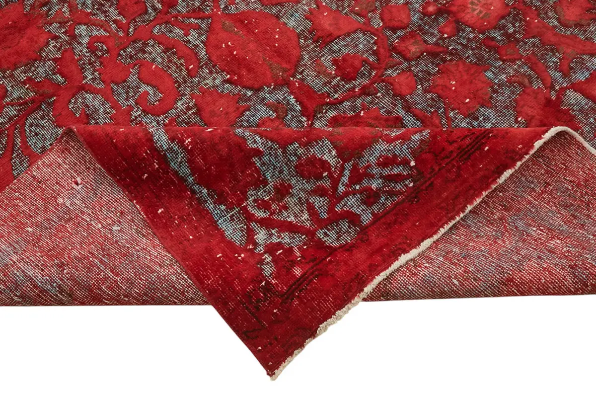 Oyma Kırmızı Pamuk Üzerine Yün El Dokuma Kilim-171x286 - Görsel 6