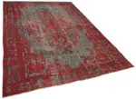 Oyma Kırmızı Pamuk Üzerine Yün El Dokuma Kilim-205x305 - Görsel 2