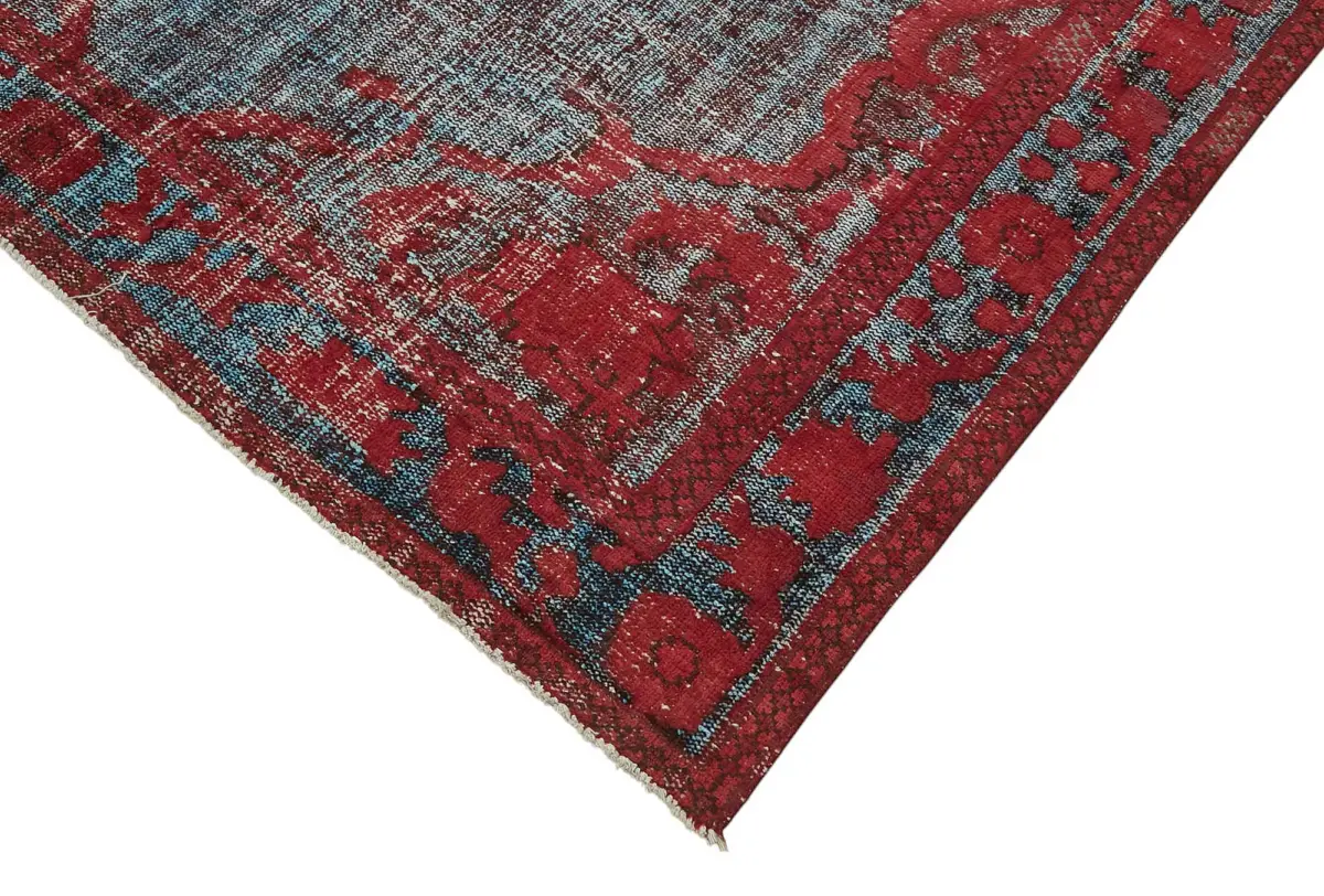 Oyma Kırmızı Pamuk Üzerine Yün El Dokuma Kilim-205x305 - Görsel 4