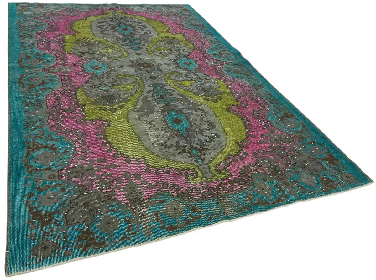 Oyma Mavi Pamuk Üzerine Yün El Dokuma Kilim-191x306 - Görsel 2