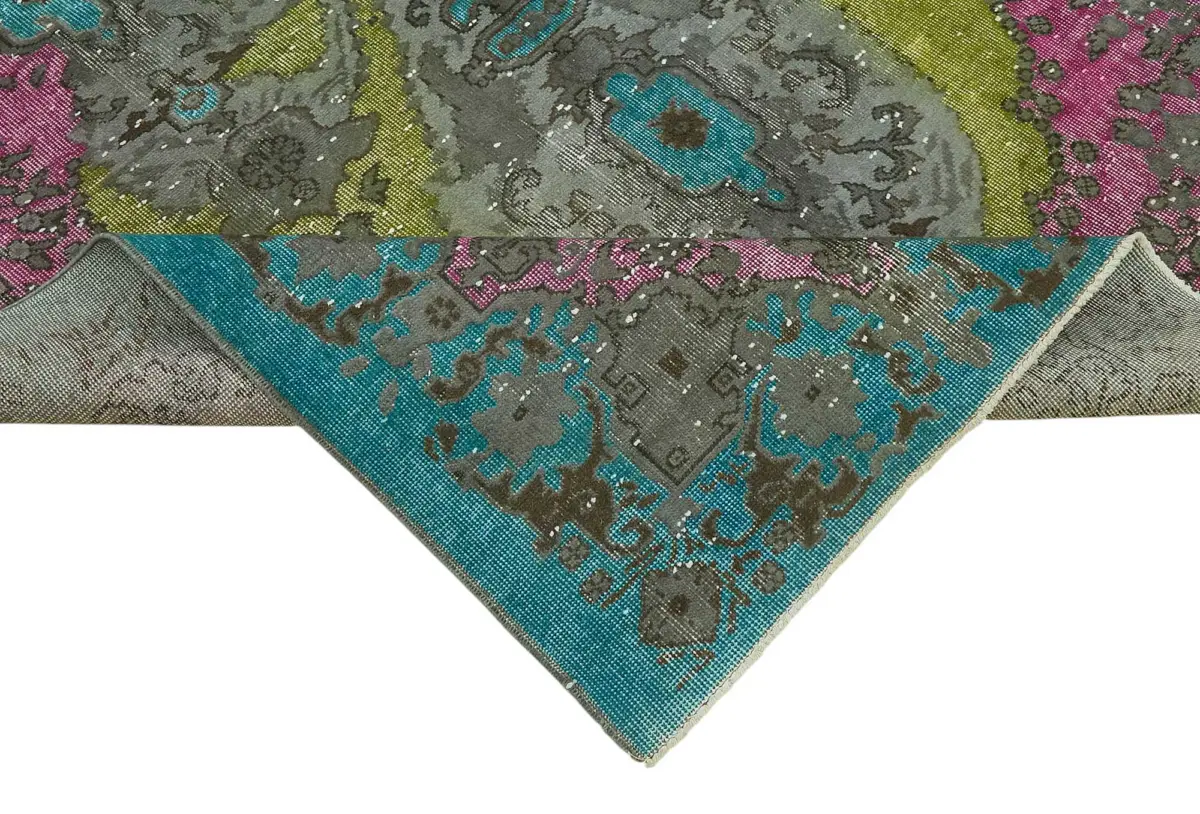 Oyma Mavi Pamuk Üzerine Yün El Dokuma Kilim-191x306 - Görsel 6