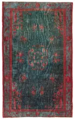 Oyma Kırmızı Pamuk Üzerine Yün El Dokuma Kilim-216x348