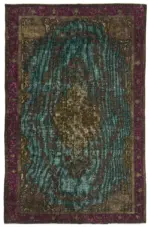 Oyma Kahverengi Pamuk Üzerine Yün El Dokuma Kilim-202x317