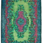 Oyma Mavi Pamuk Üzerine Yün El Dokuma Kilim-190x293
