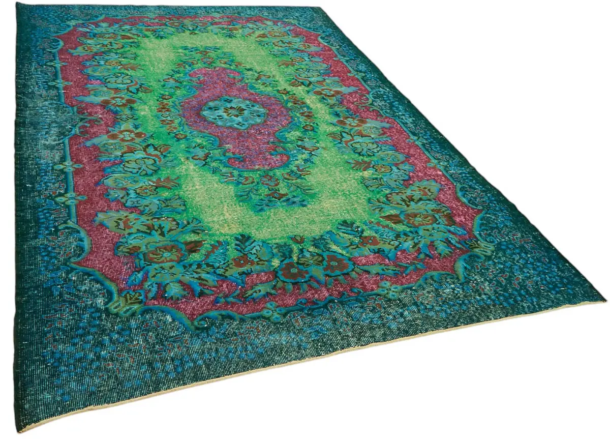 Oyma Mavi Pamuk Üzerine Yün El Dokuma Kilim-190x293 - Görsel 2