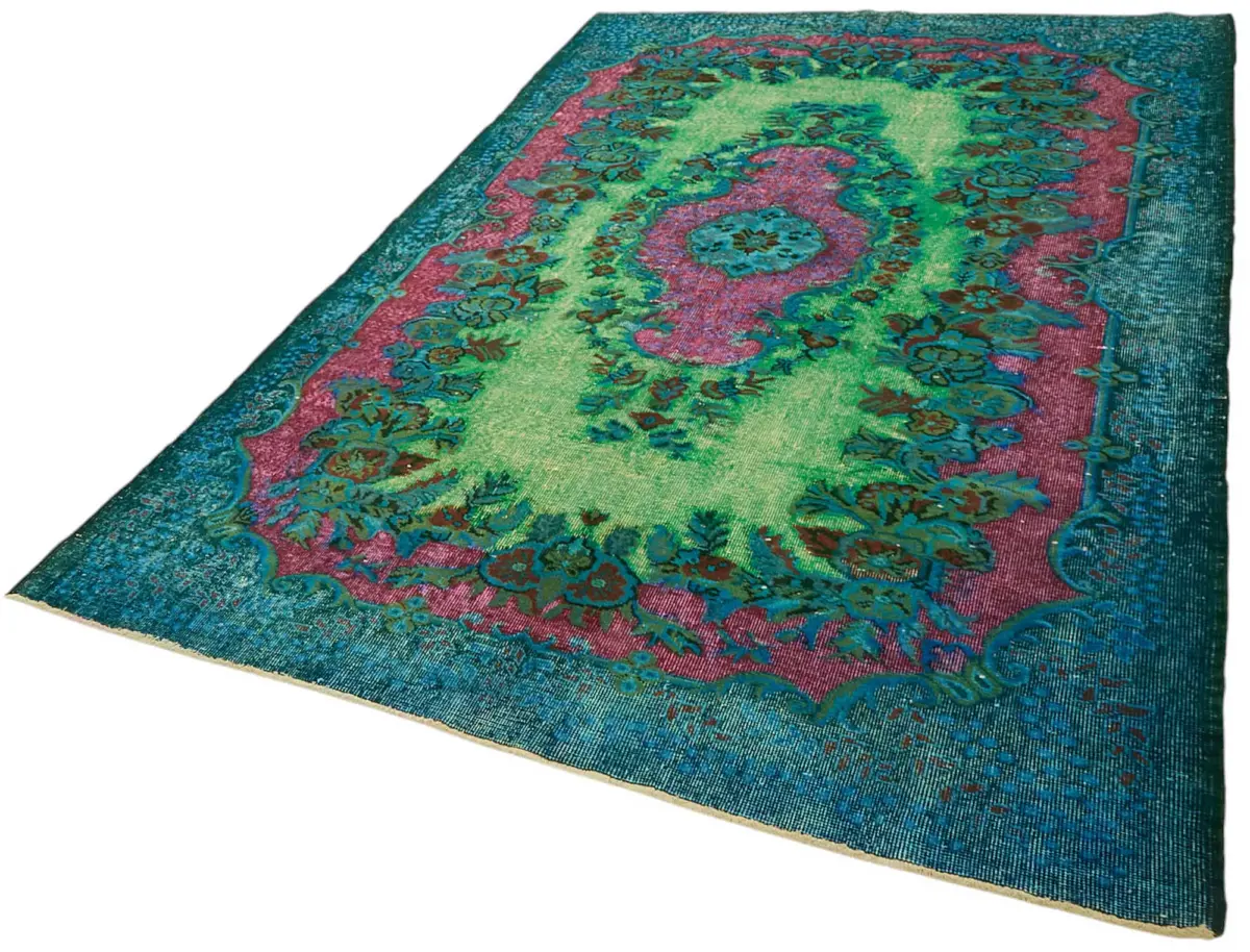 Oyma Mavi Pamuk Üzerine Yün El Dokuma Kilim-190x293 - Görsel 3