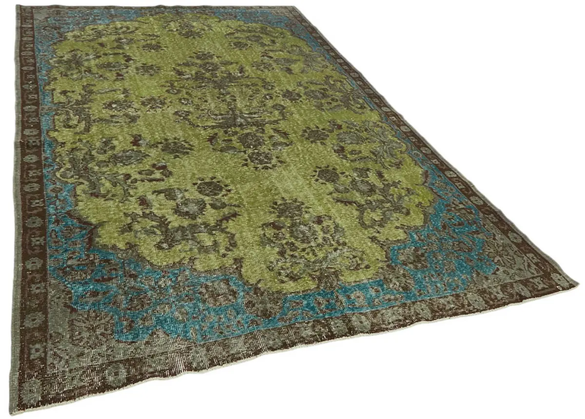 Oyma Yeşil Pamuk Üzerine Yün El Dokuma Kilim-202x340 - Görsel 2