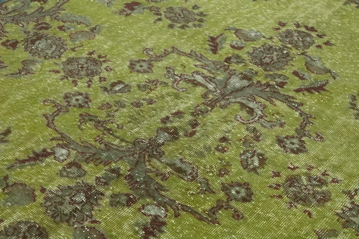 Oyma Yeşil Pamuk Üzerine Yün El Dokuma Kilim-202x340 - Görsel 5