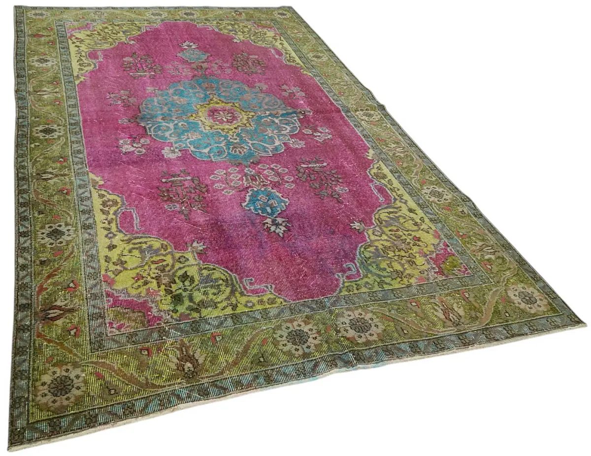 Oyma Yeşil Pamuk Üzerine Yün El Dokuma Kilim-180x303 - Görsel 2