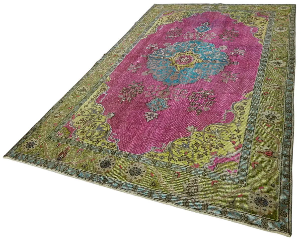Oyma Yeşil Pamuk Üzerine Yün El Dokuma Kilim-180x303 - Görsel 3