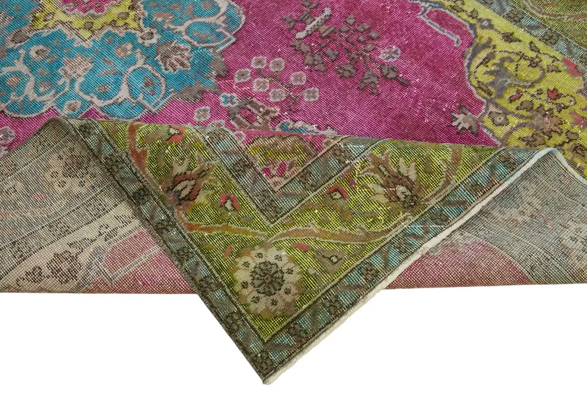 Oyma Yeşil Pamuk Üzerine Yün El Dokuma Kilim-180x303 - Görsel 6