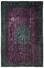 Oyma Siyah Pamuk Üzerine Yün El Dokuma Kilim-206x326