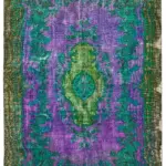 Oyma Yeşil Pamuk Üzerine Yün El Dokuma Kilim-219x350