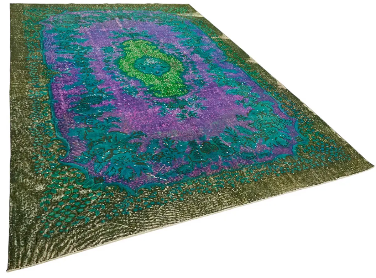 Oyma Yeşil Pamuk Üzerine Yün El Dokuma Kilim-219x350 - Görsel 2