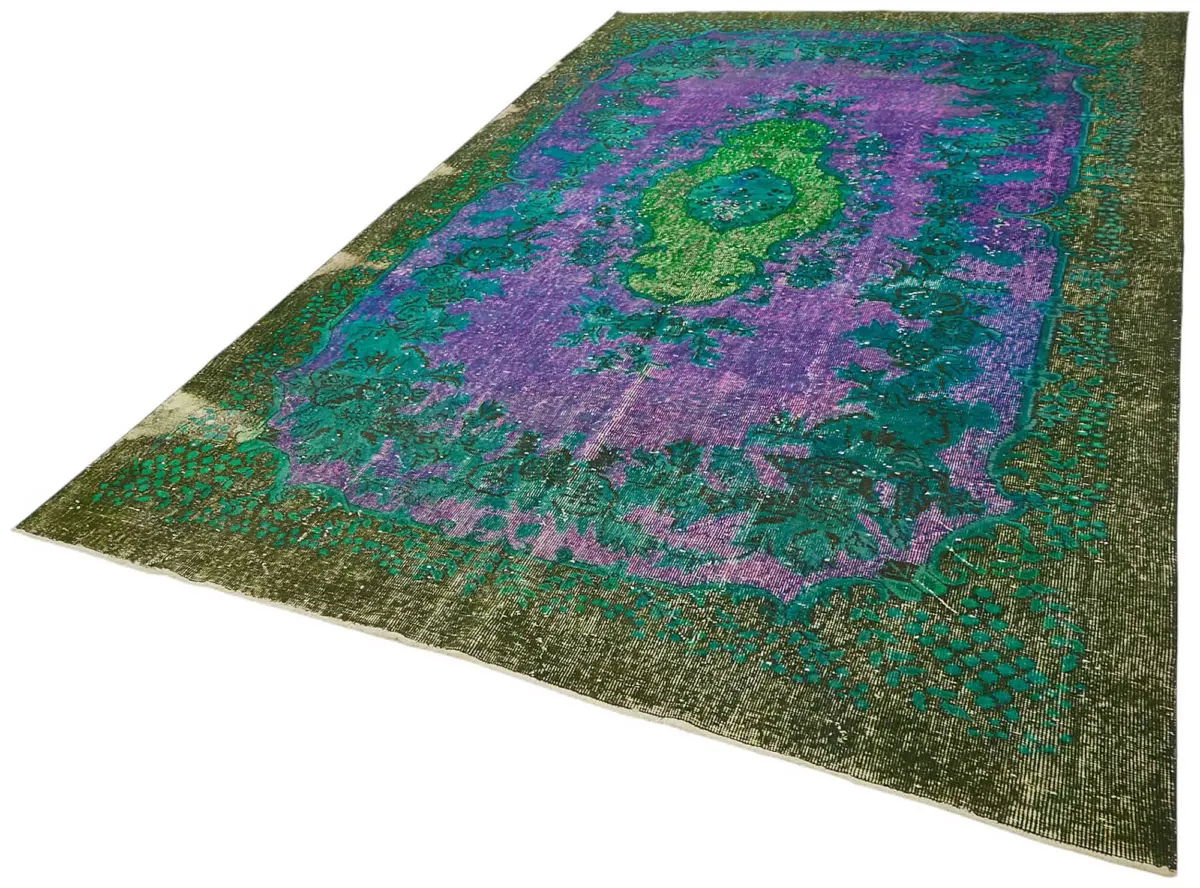 Oyma Yeşil Pamuk Üzerine Yün El Dokuma Kilim-219x350 - Görsel 3