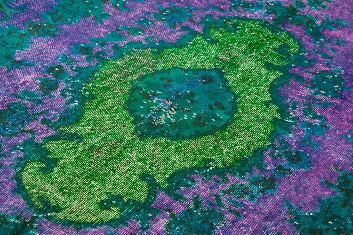 Oyma Yeşil Pamuk Üzerine Yün El Dokuma Kilim-219x350 - Görsel 5