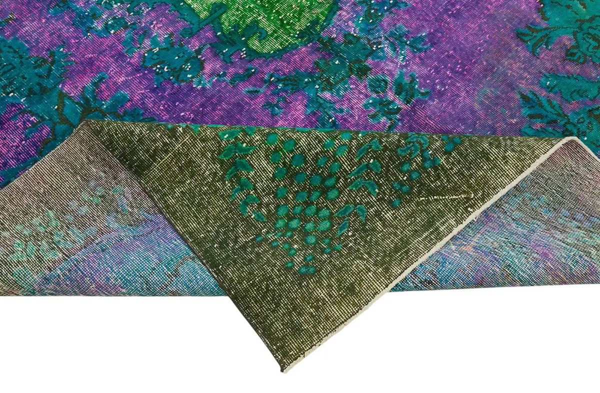 Oyma Yeşil Pamuk Üzerine Yün El Dokuma Kilim-219x350 - Görsel 6