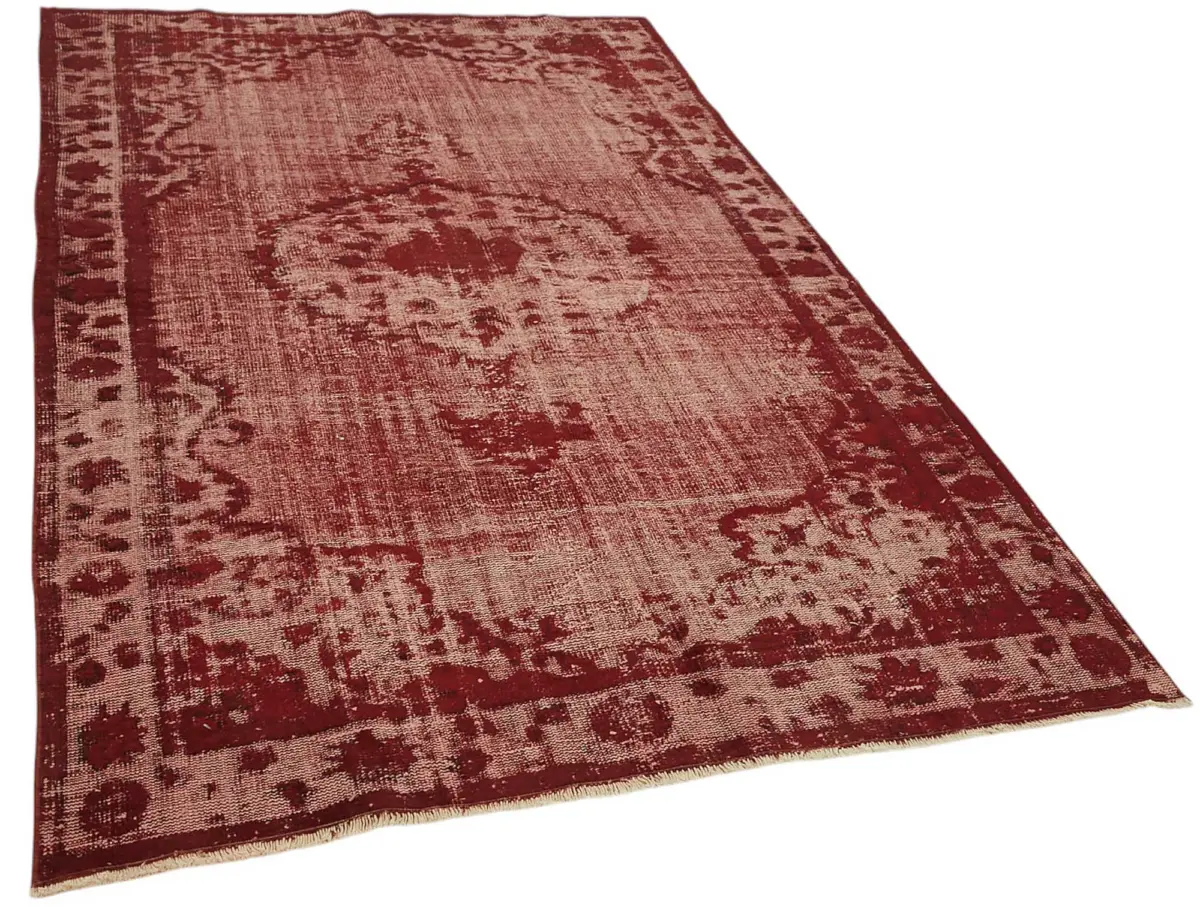Oyma Kırmızı Pamuk Üzerine Yün El Dokuma Kilim-174x265 - Görsel 2