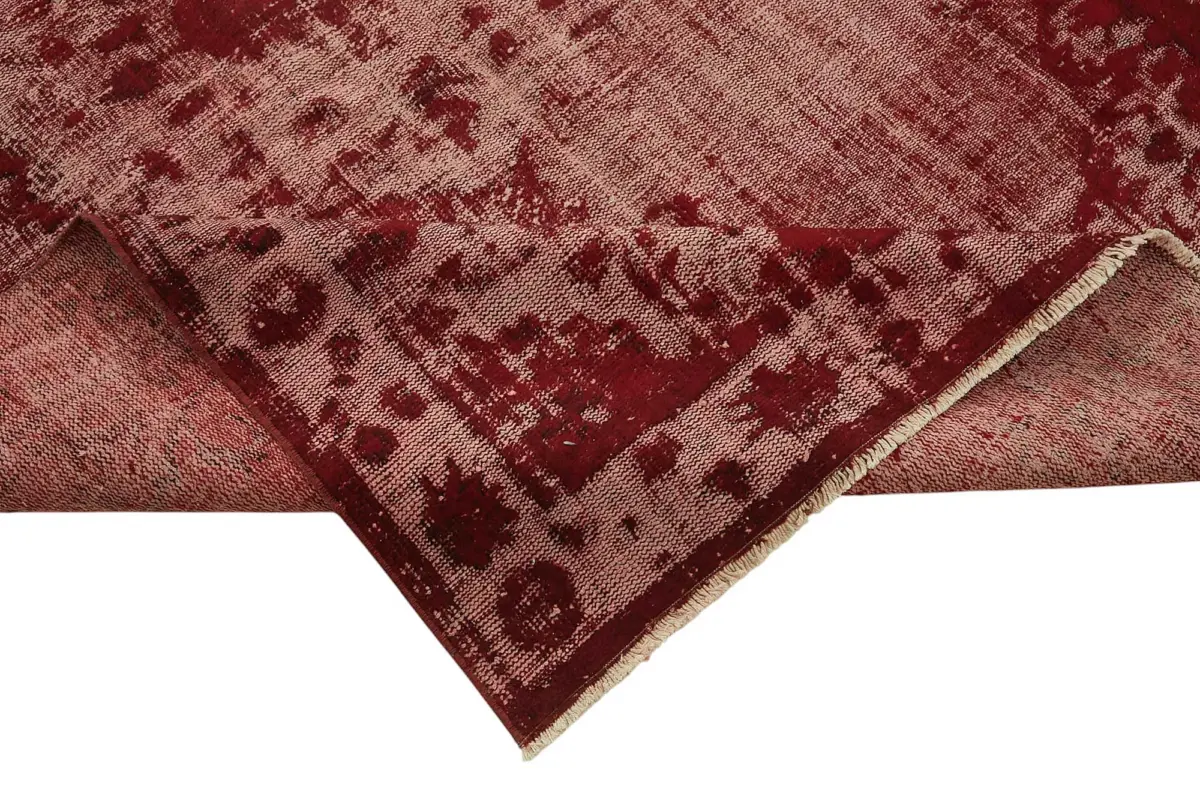 Oyma Kırmızı Pamuk Üzerine Yün El Dokuma Kilim-174x265 - Görsel 6