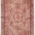 Oyma Pembe Pamuk Üzerine Yün El Dokuma Kilim-201x302