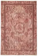 Oyma Pembe Pamuk Üzerine Yün El Dokuma Kilim-201x302