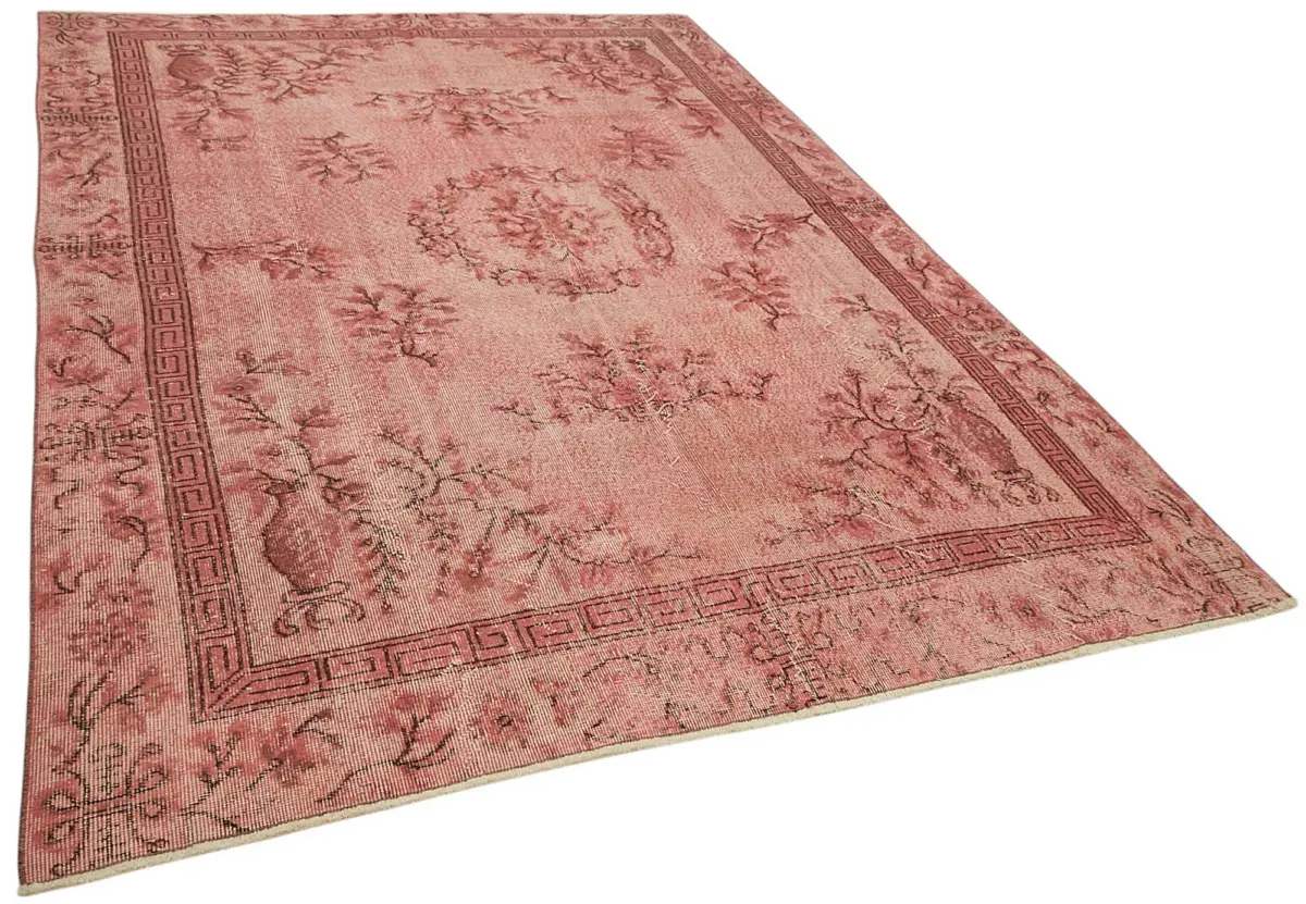 Oyma Pembe Pamuk Üzerine Yün El Dokuma Kilim-201x302 - Görsel 2