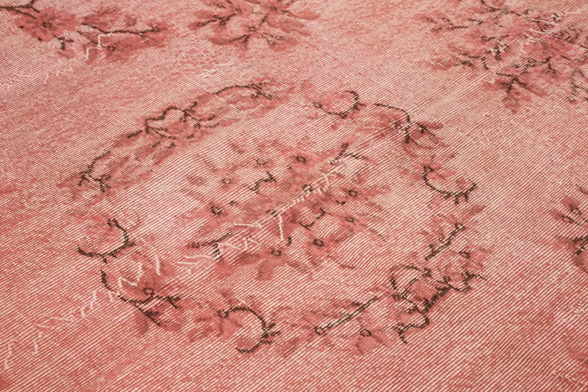 Oyma Pembe Pamuk Üzerine Yün El Dokuma Kilim-201x302 - Görsel 5