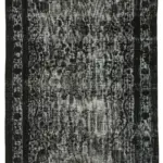 Oyma Siyah Pamuk Üzerine Yün El Dokuma Kilim-201x296