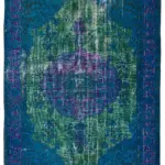 Oyma Mavi Pamuk Üzerine Yün El Dokuma Kilim-228x334