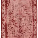 Oyma Kırmızı Pamuk Üzerine Yün El Dokuma Kilim-175x295