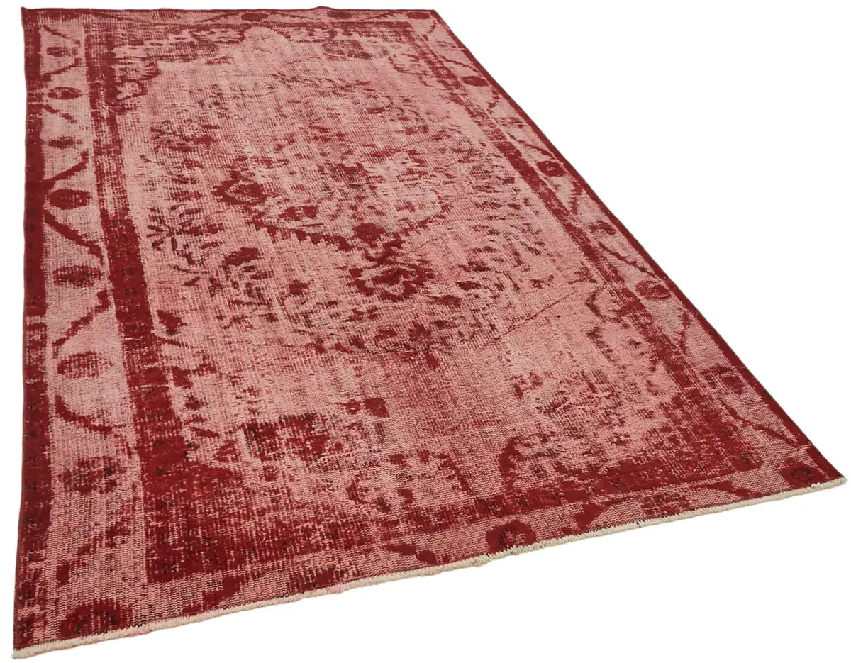 Oyma Kırmızı Pamuk Üzerine Yün El Dokuma Kilim-175x295 - Görsel 2