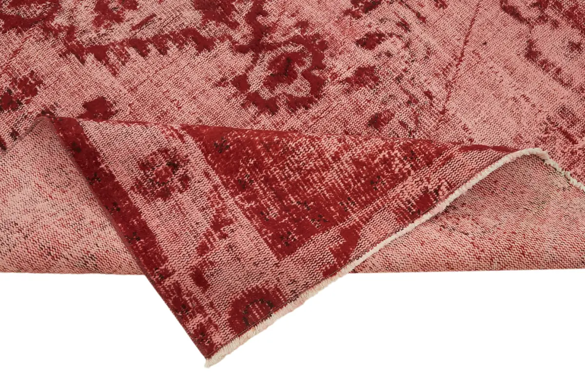 Oyma Kırmızı Pamuk Üzerine Yün El Dokuma Kilim-175x295 - Görsel 6