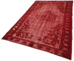 Oyma Kırmızı Pamuk Üzerine Yün El Dokuma Kilim-153x255 - Görsel 3