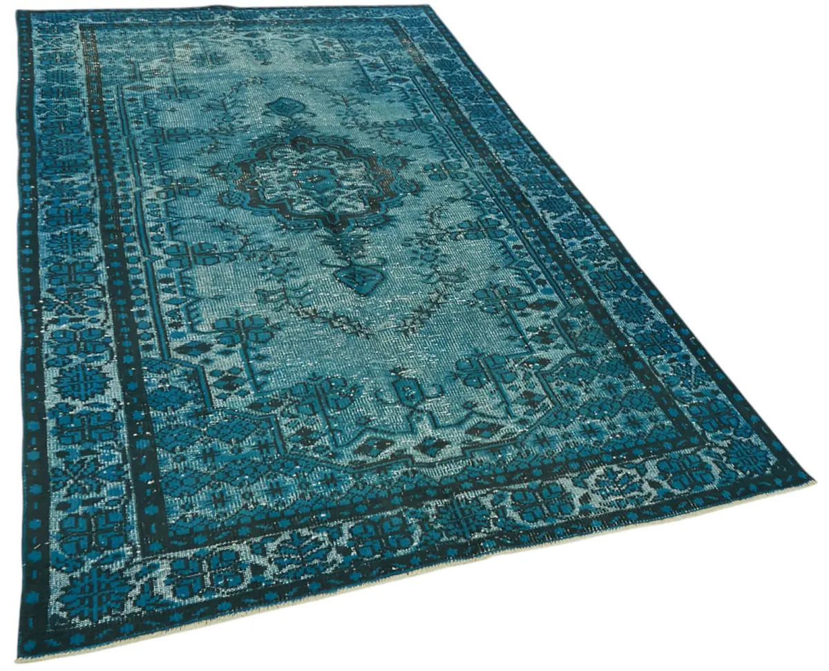 Oyma Turkuaz Pamuk Üzerine Yün El Dokuma Kilim-148x261 - Görsel 2