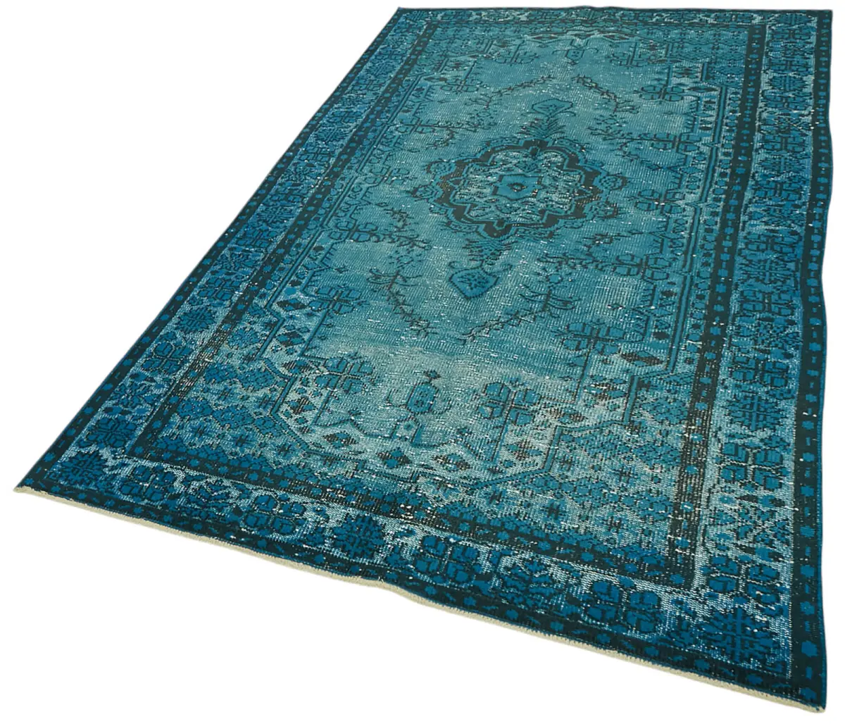 Oyma Turkuaz Pamuk Üzerine Yün El Dokuma Kilim-148x261 - Görsel 3