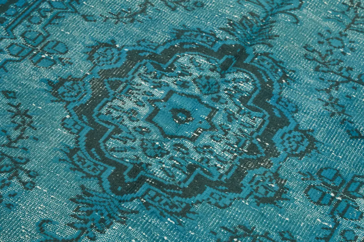 Oyma Turkuaz Pamuk Üzerine Yün El Dokuma Kilim-148x261 - Görsel 5