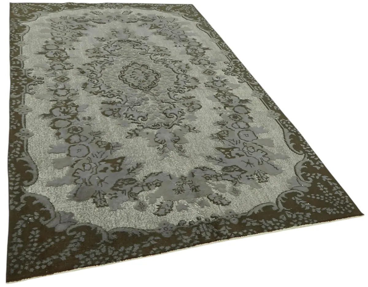 Oyma Gri Pamuk Üzerine Yün El Dokuma Kilim-183x300 - Görsel 2